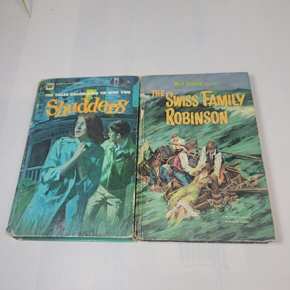 4 Vintage Whitman Books Swiss Family Robinson/Adventure Calling/Shudders+ - Picture 2 of 9
